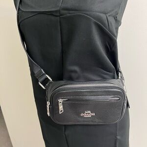 Coach Black Leather Belt Bag